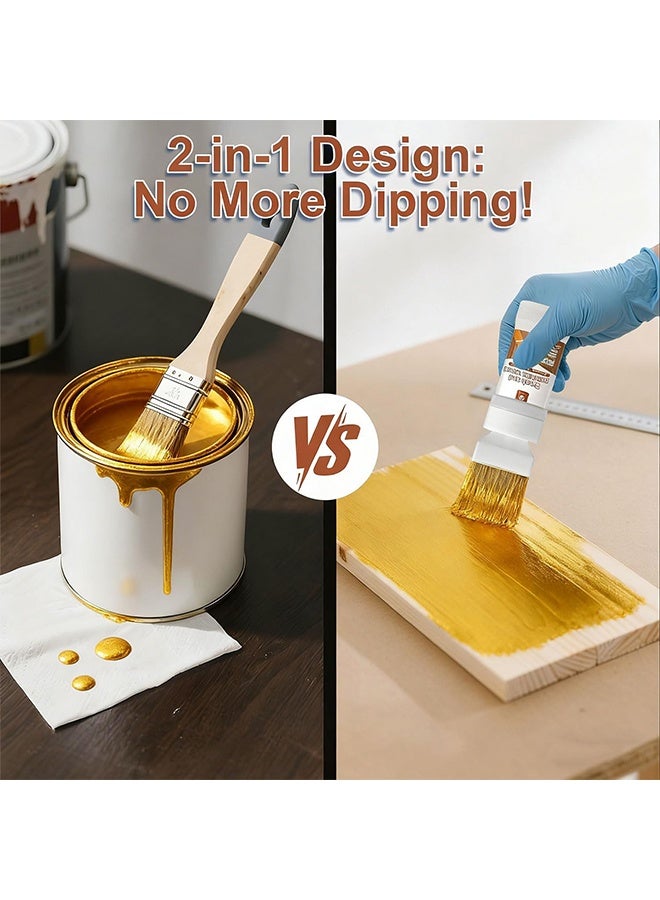 ASHILE Gold Leaf Brush Paint, Liquid Gold Leaf Paint 180g, 2 in 1 Paint for Art Painting, Handcrafts, Canvas, Wood, Fabric, Ceramic, Non-Toxic, Non-Fading Rock, Ideal for Kids, Artist & Beginners - Image 3